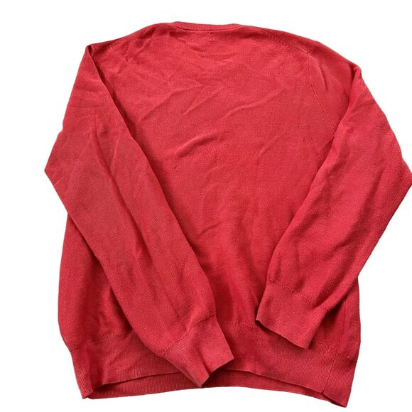 J.Crew Orange 100% Cotton Crewneck Sweater Size M Thin Weight Pullover - Picture 7 of 8